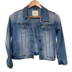 NWOT Girls Medium Copper Key Blue Denim Light Wash Jean Jacket